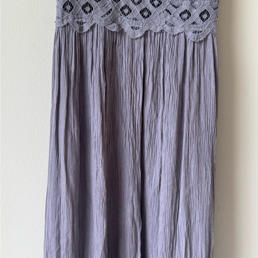 Free People Adella Maxi Dress Size Small  Lace Maxi Dress in Dark Gray Boho Chic - Picture 9 of 15